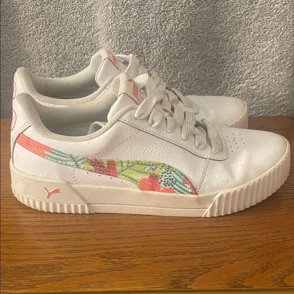 Puma Women's White Sneakers with Multicolor Pattern